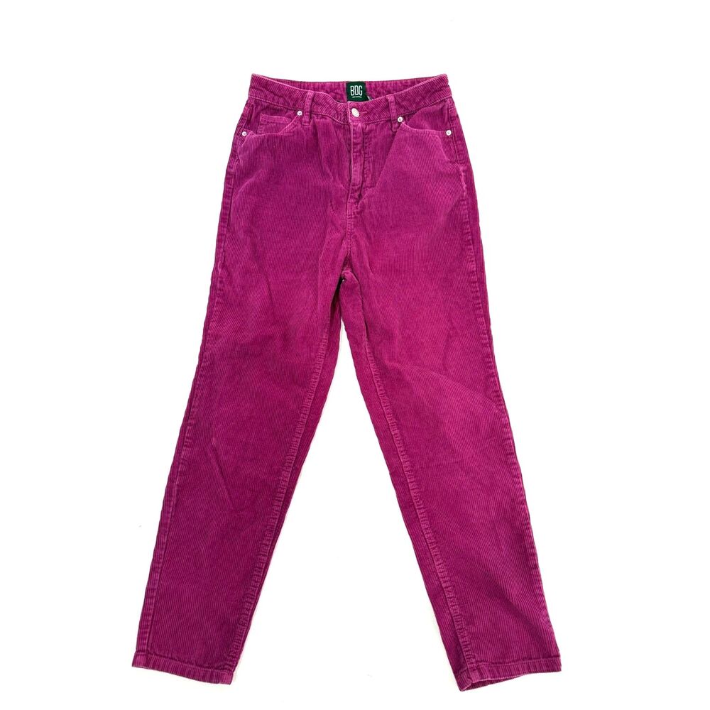 BDG fuchsia mom high rise corduroy pants, size 29